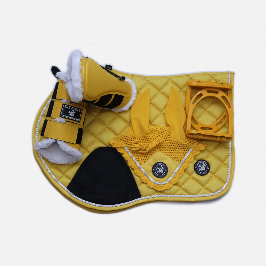 yellow brushing boots